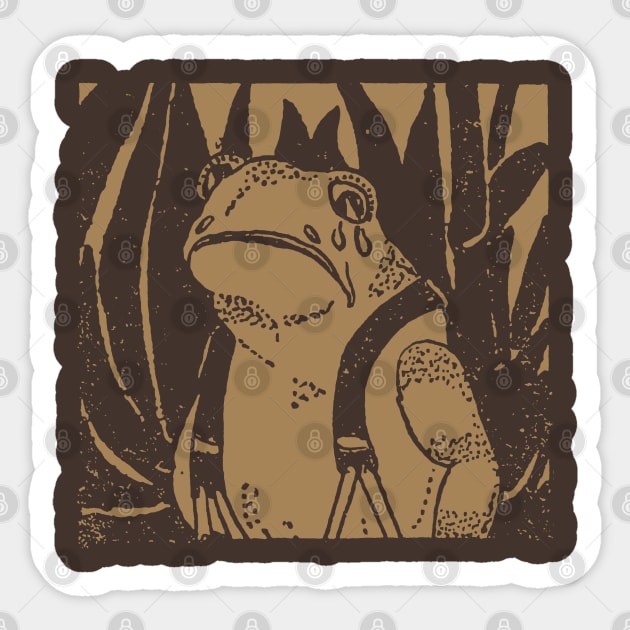 Froggy Fairytale:  Weeping Frogge in the Enchanted Forest in Suspender Pants Sticker by Ministry Of Frogs